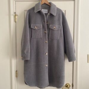 Worn twice Rebecca Minkoff Harper Teddy Bear Coat - Blueish Grey. Icy blue.